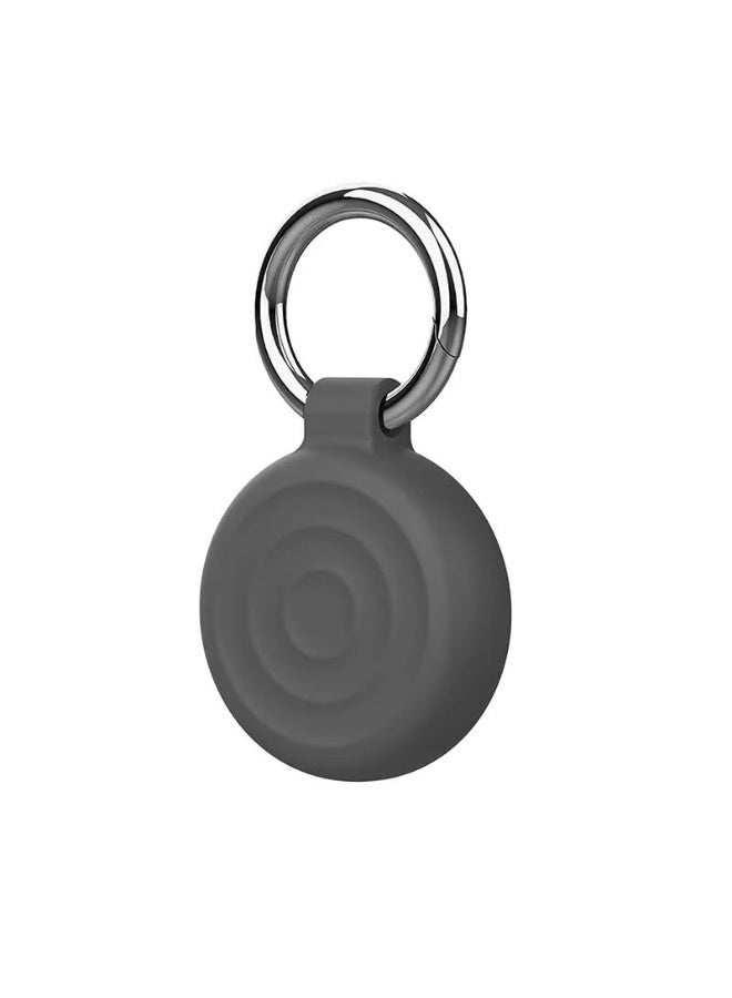 Protective Case Compatible with AirTags, Waterproof TPU Holder Case, Shockproof Anti-Scratch Cover with Keyring and Metal Catabiner, Tag Holder Protective Cover for Kids, Key, Bag, Luggage (Grey D)